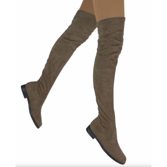 ⭐️HOST PICK⭐ RON WHITE Rapisardi Over-the-Knee Stretch Boot Antelope Eco Leather - Picture 3 of 8